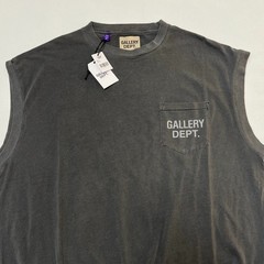 Gallery Dept Augi Sleeveless Tee Vintage Black Mens Large Pocket NWT