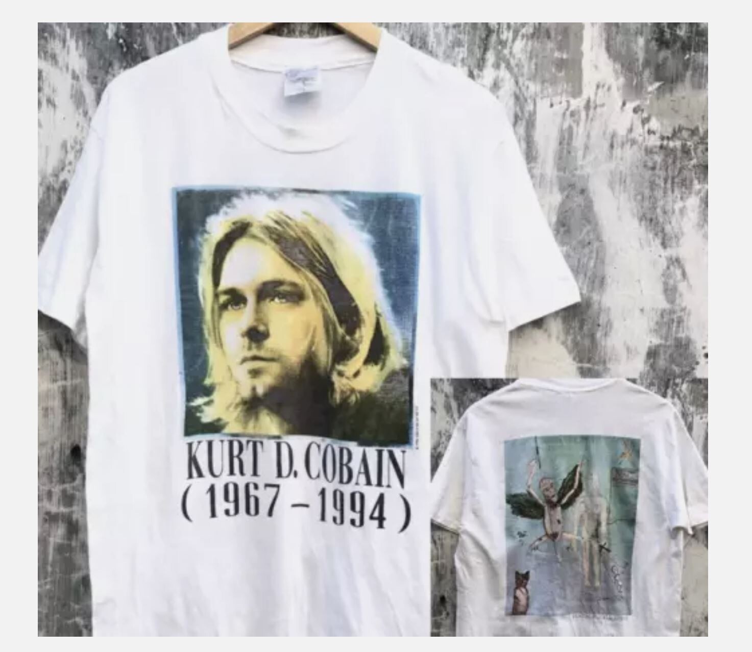 Vintage Memorial Kurt Cobain 1967-1994 Shirt Double Sides Unisex