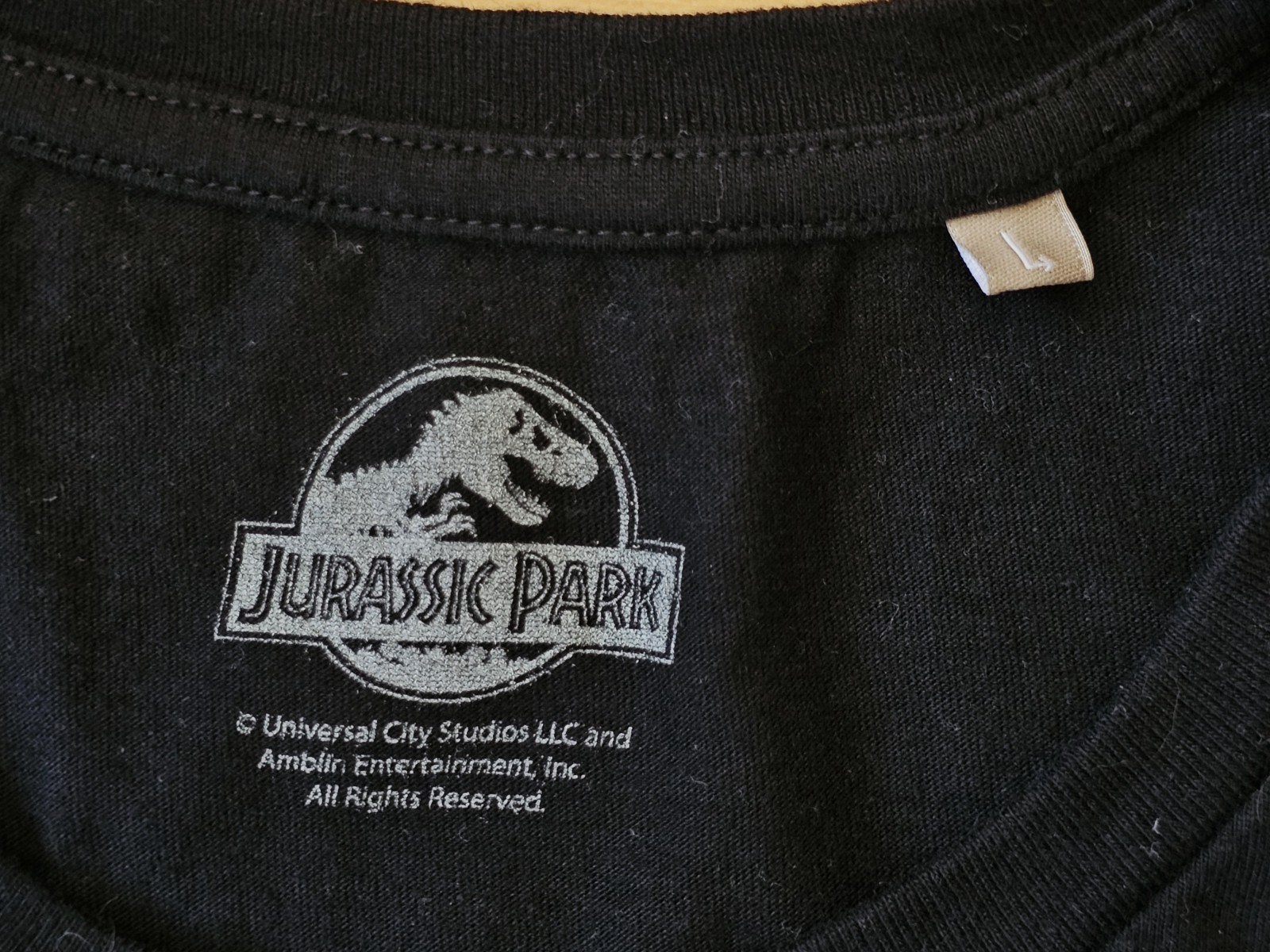Jurassic World Park Graphic T-Shirt Tee Mens Large Black Short Sleeve Cotton gallery