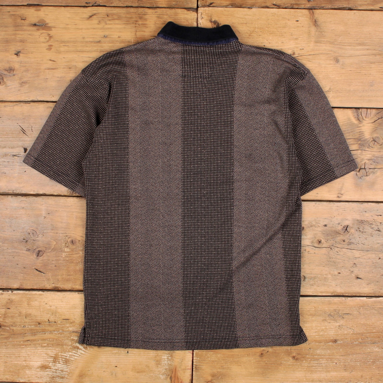 Vintage Alexander Julian Colours Polo Shirt M Mens 90s Brown Herringbone Pattern gallery