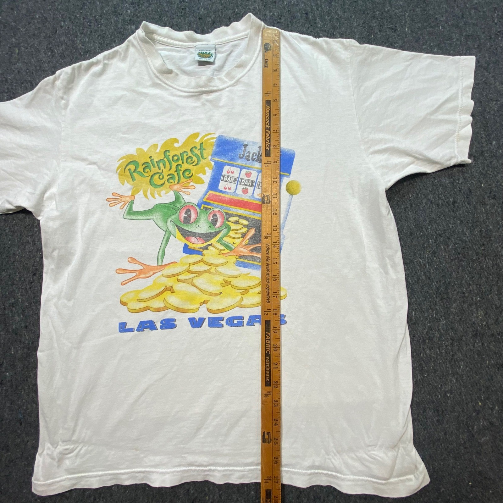 Rainforest Cafe T Shirt L Large Mens White Vintage Las Vegas Jackpot Frog USA gallery