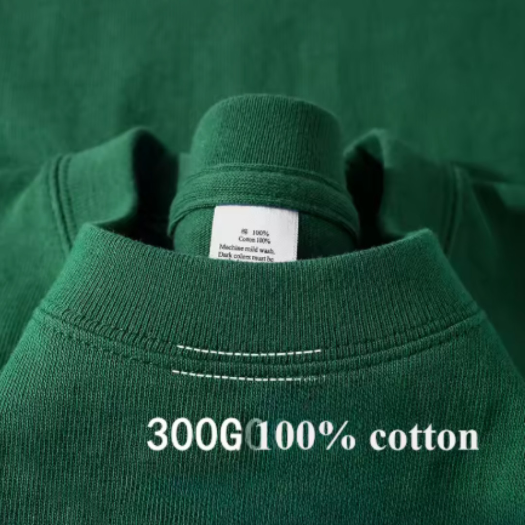 Men's Heavy Duty 300g American Pure Cotton T-Shirt Oversized Casual Short Sleeve gallery