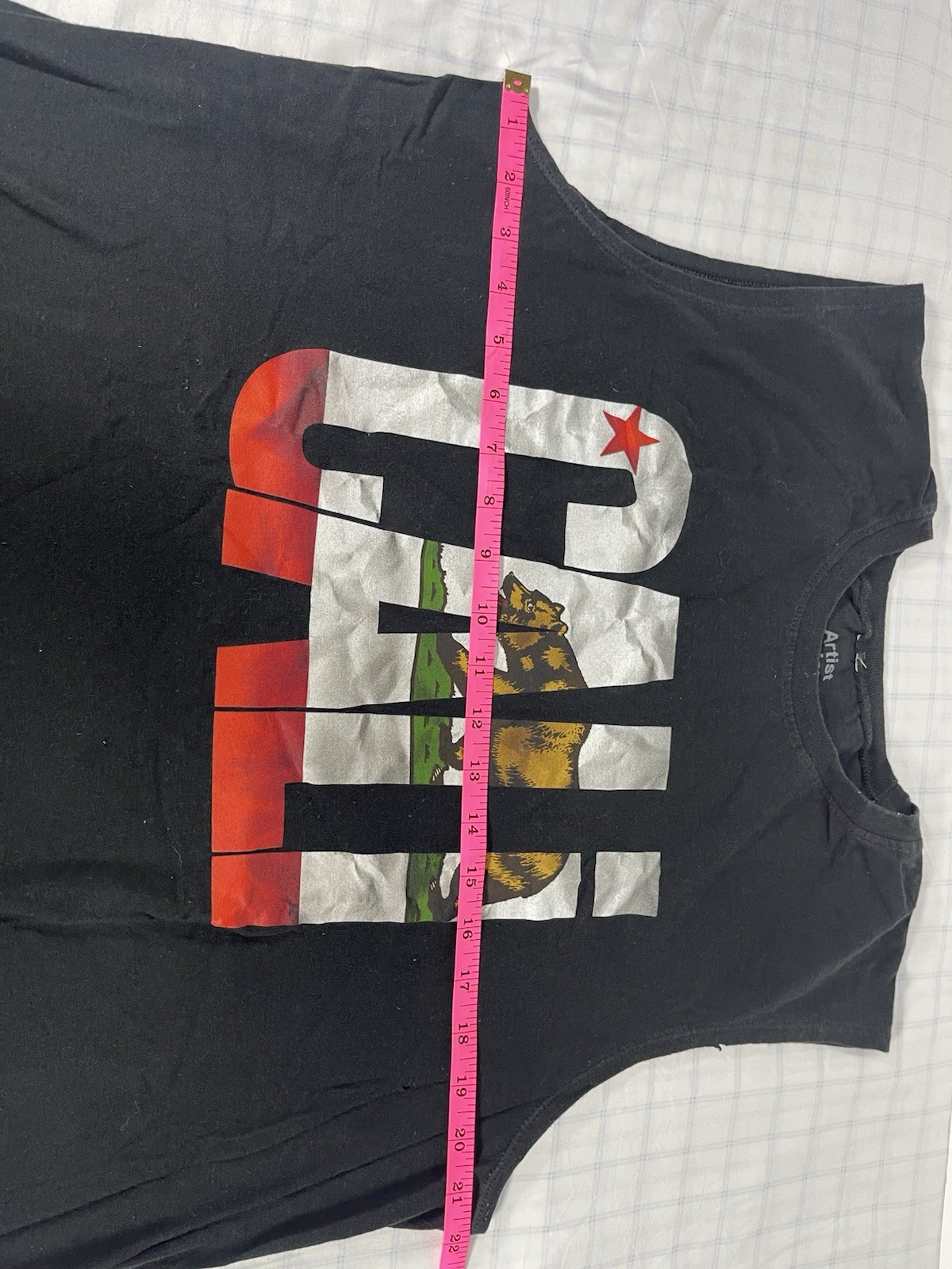 Artist Union Clothing Co. Men’s XL California Cali Bear Graphic Muscle Tee Black gallery
