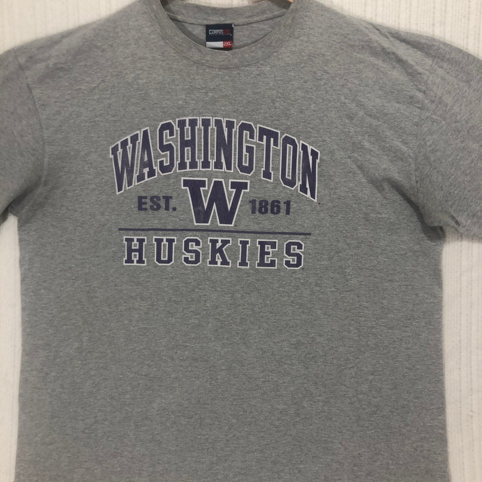 Washington Huskies T-Shirt College Graphic Tee Campus One Men’s Size 2XL