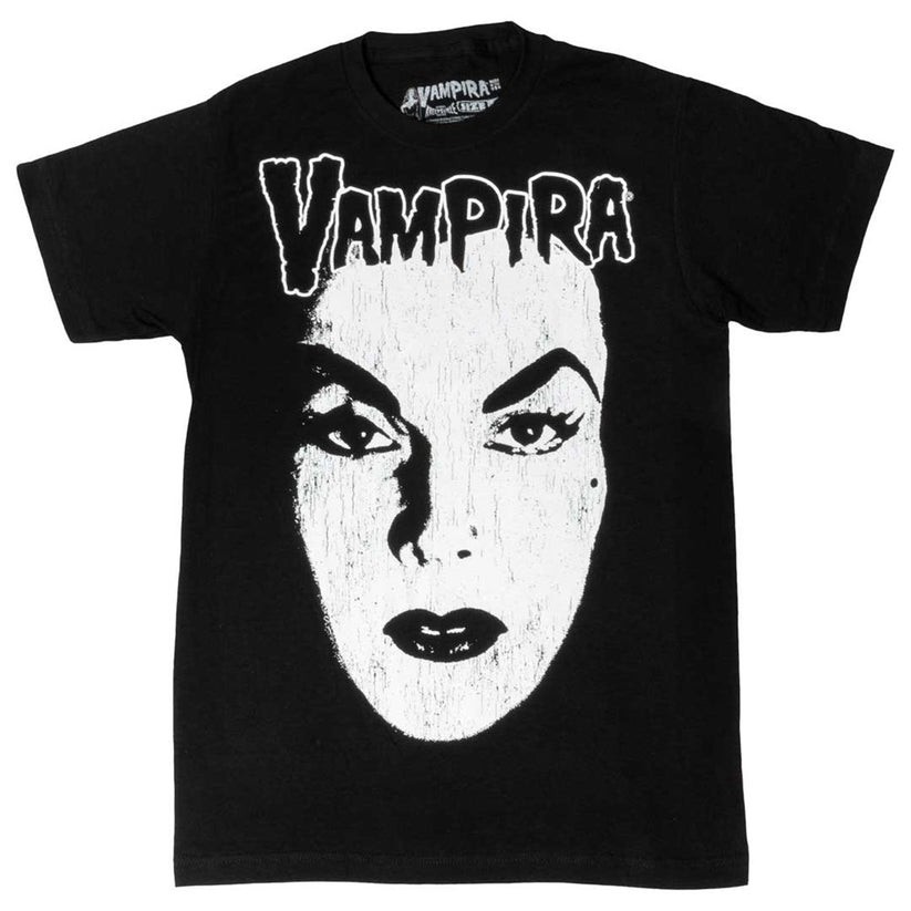 Kreepsville Vampira Fit Face Black White Gothic Horror Tee Shirt S-M-L-XL-2X-3X gallery
