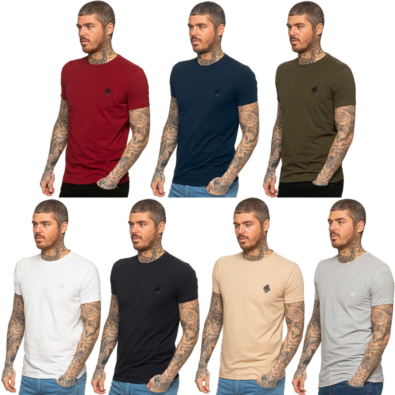 Mens Muscle Slim Fit Stretch T Shirt Gym Short Sleeve Top Crew Neck Tee S - XL gallery