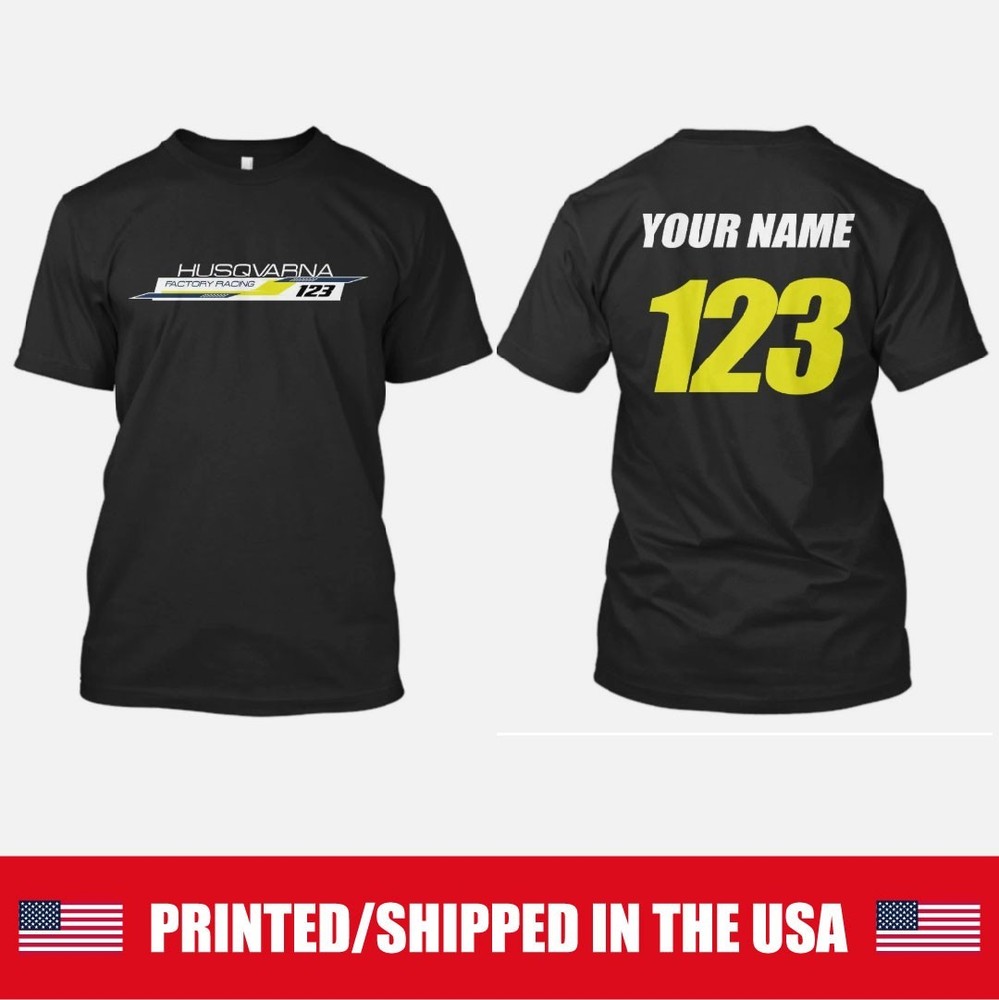 CUSTOMIZED HUSQVARNA FACTORY RACING MOTOCROSS TSHIRT YOUR NAME AND NUMBER FC TC
