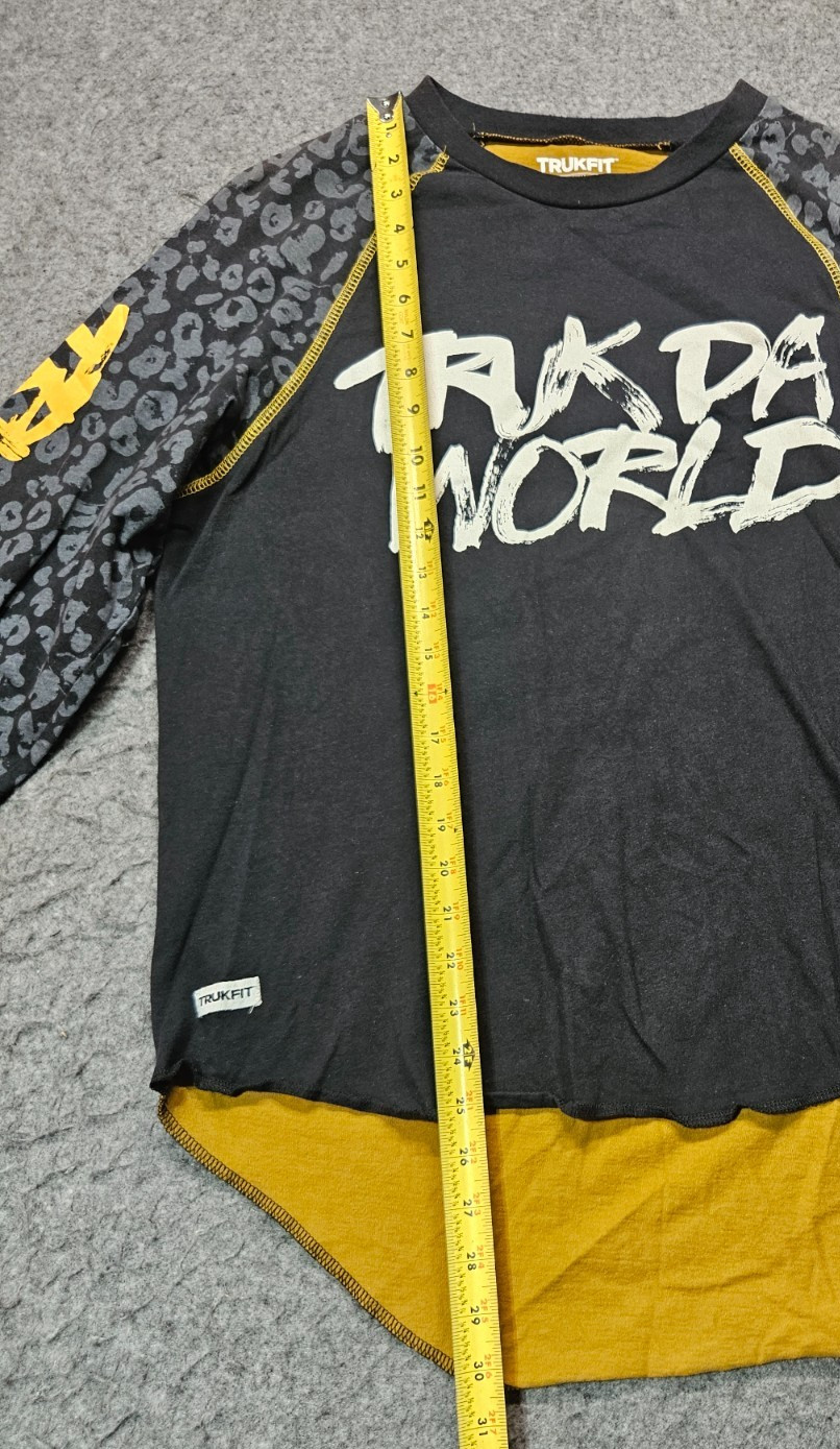 Trukfit multi-color long sleeve cotton "Truk da world" shirt men size Large gallery