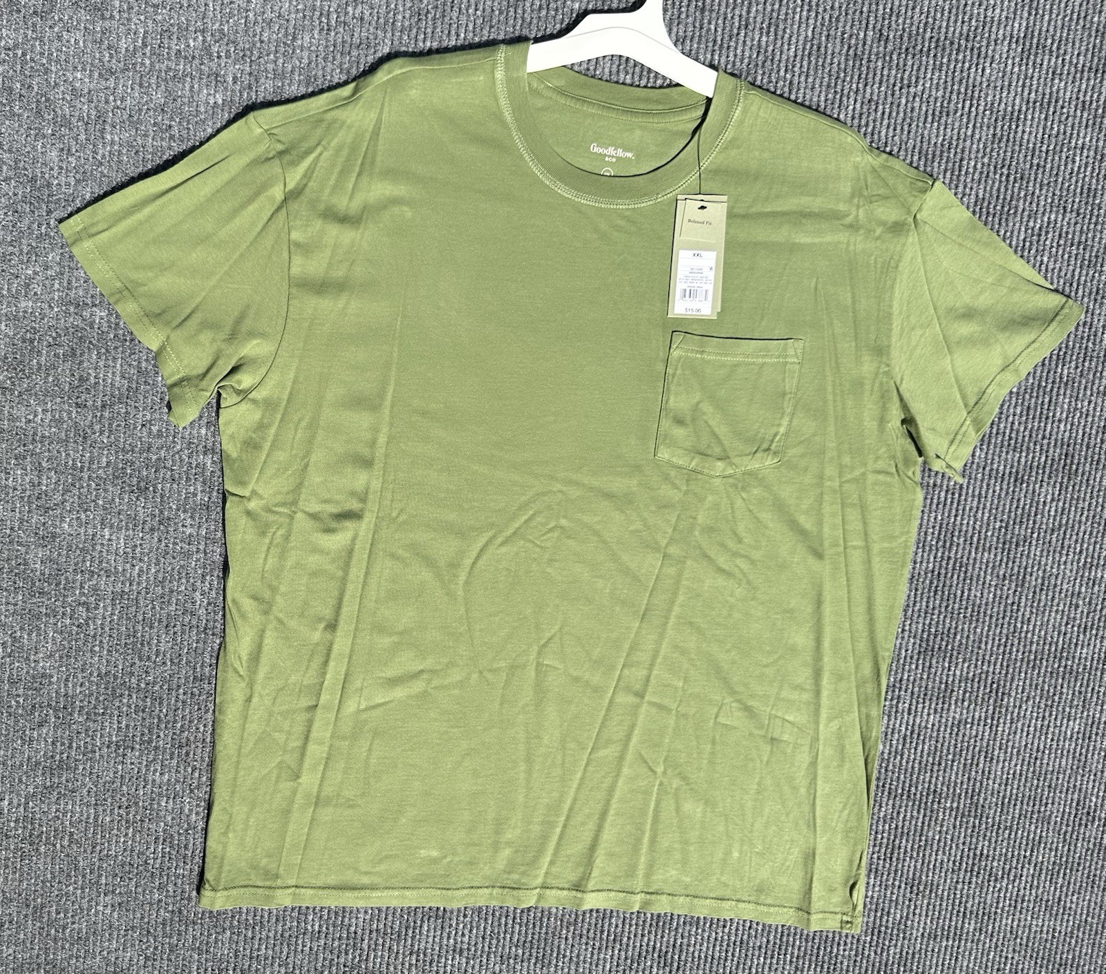 Men’s Short Sleeve Pocket T-Shirt – Goodfellow & Co SIZE XXL Green Color