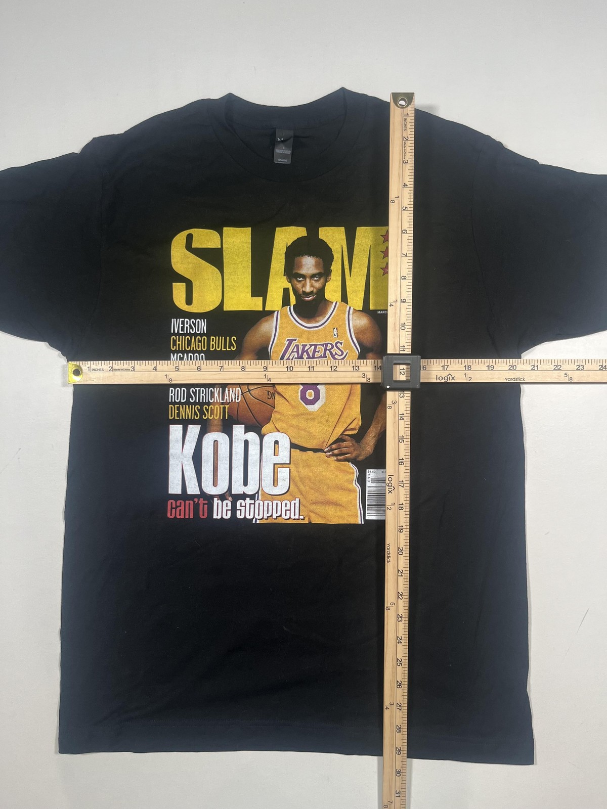 Los Angeles Lakers Shirt Mens Large Black NBA Basketball Kobe Bryant 8 M&O Fine gallery