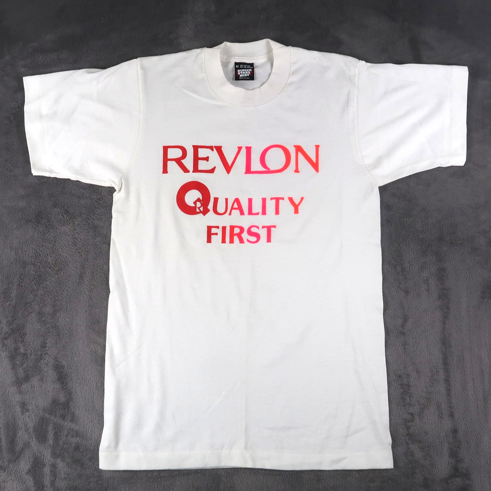 Vintage 90s Revlon Quality First Promo Single Stitch T Shirt M Medium