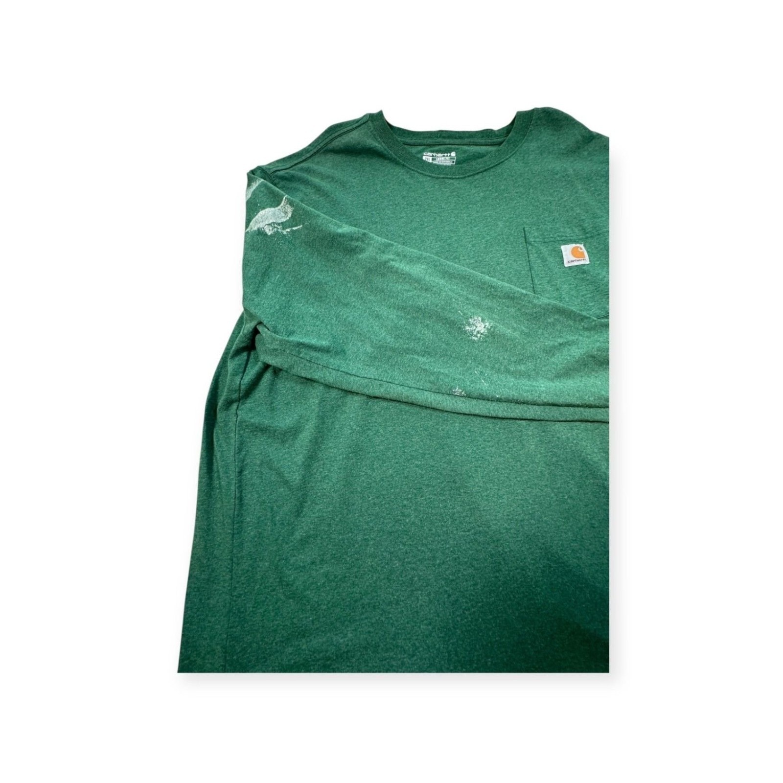 Carhartt Green Crew Neck Long Sleeve 100% Cotton All Seasons T-Shirt 2XL Tall gallery