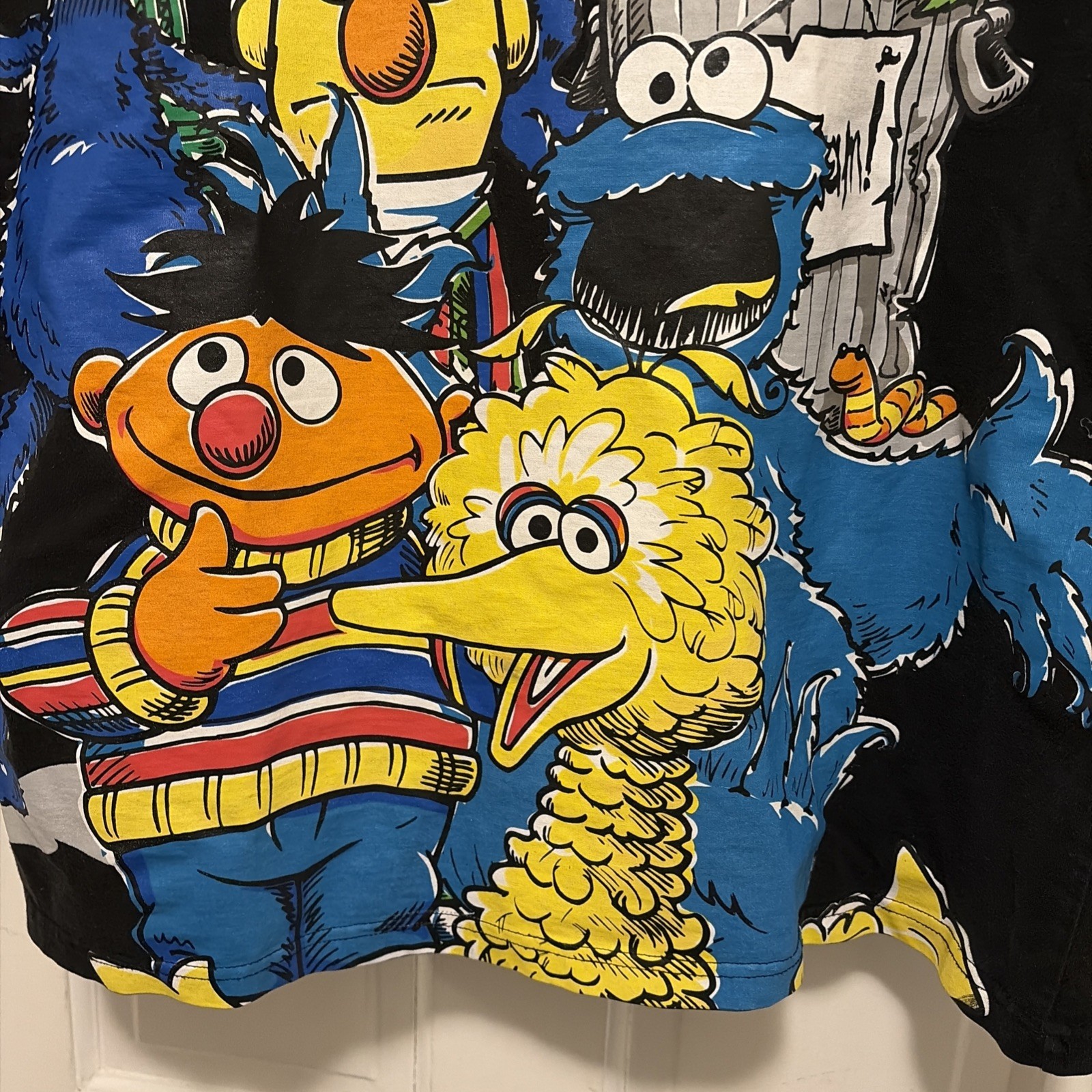 Vintage 2000s Sesame Street T Shirt Adult Mens 2XL Black Heavyweight Elmo Y2k gallery