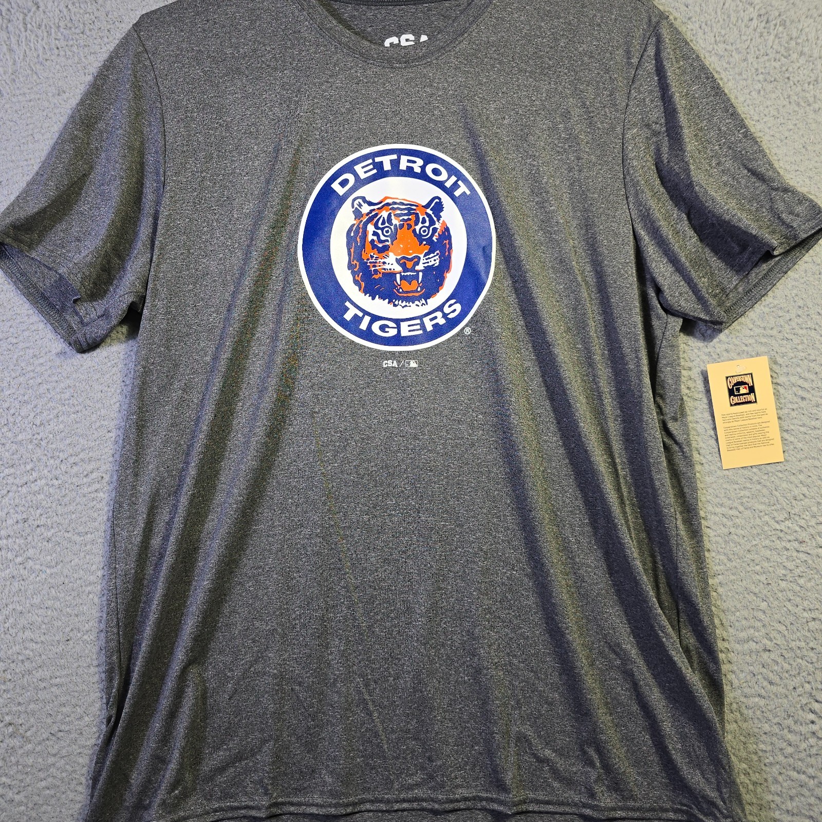 MLB Detroit Tigers Shirt Mens XL Gray Baseball Outdoor Sports Classic Retro NWT gallery