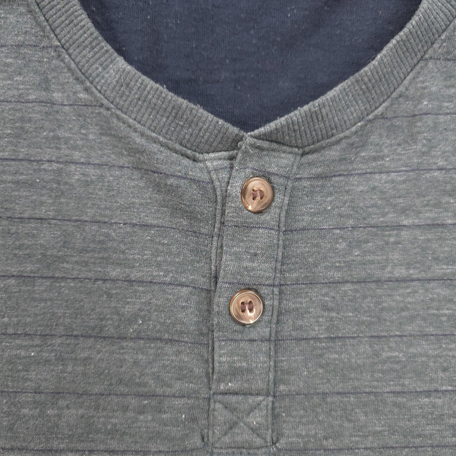 Marine Layer Shirt Mens Medium Green Double Knit Henley Long Sleeve Casual Tee gallery