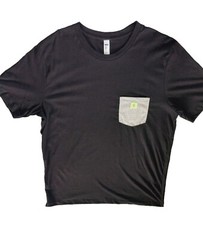 Humants Men’s Large Workwear Jersey Pocket Tee Dark Black Gray heather Cotton