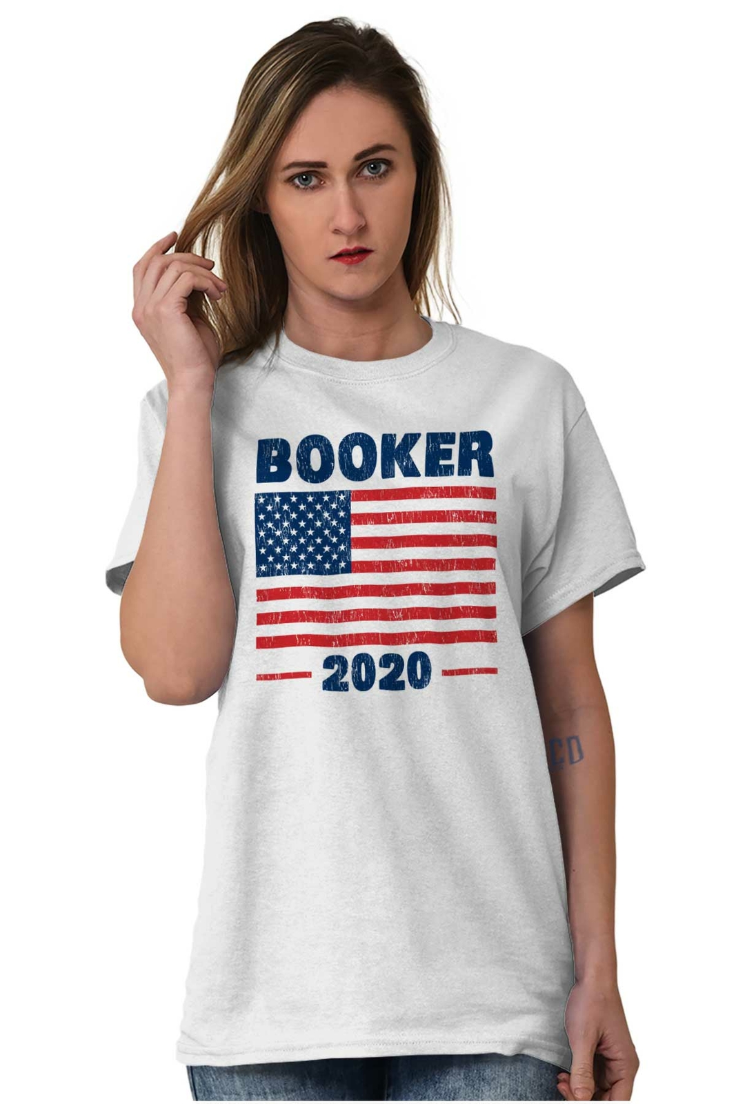 Election American Campaign Booker 2020 Gift Adult Short Sleeve Crewneck Tee gallery