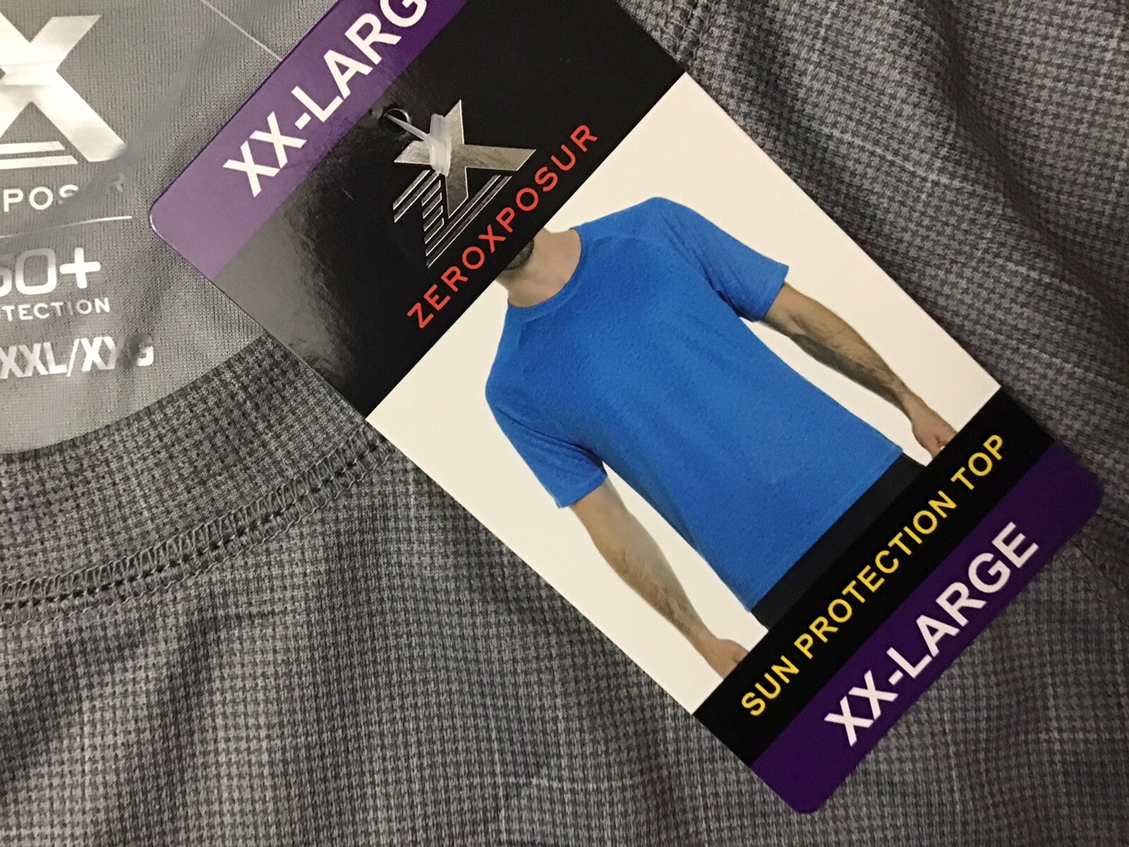 NWT Men's Zeroxposur Sun Protection UPF Top Gray XXL Comfort Stretch Polyester gallery