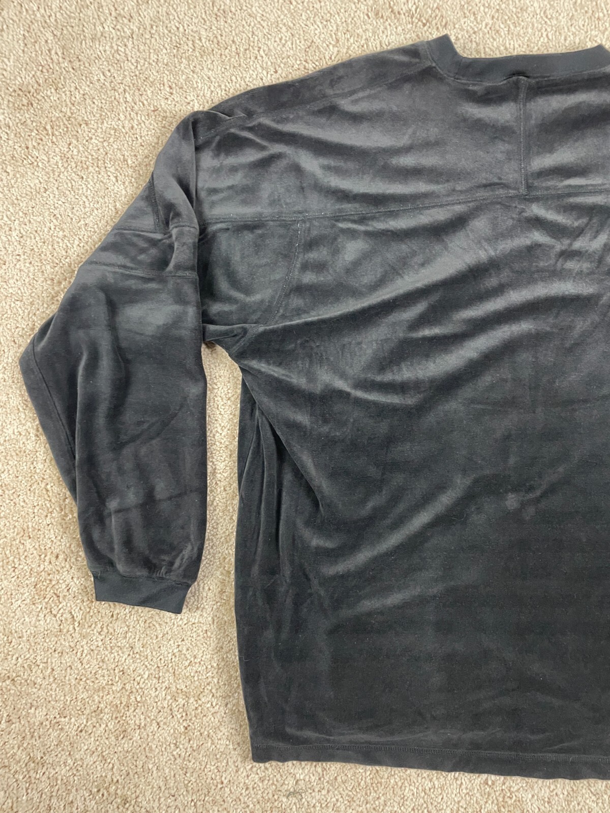 Starter Basic T-Shirt Mens XL Casual Knit Crewneck Long Sleeve Cuff Logo Black gallery