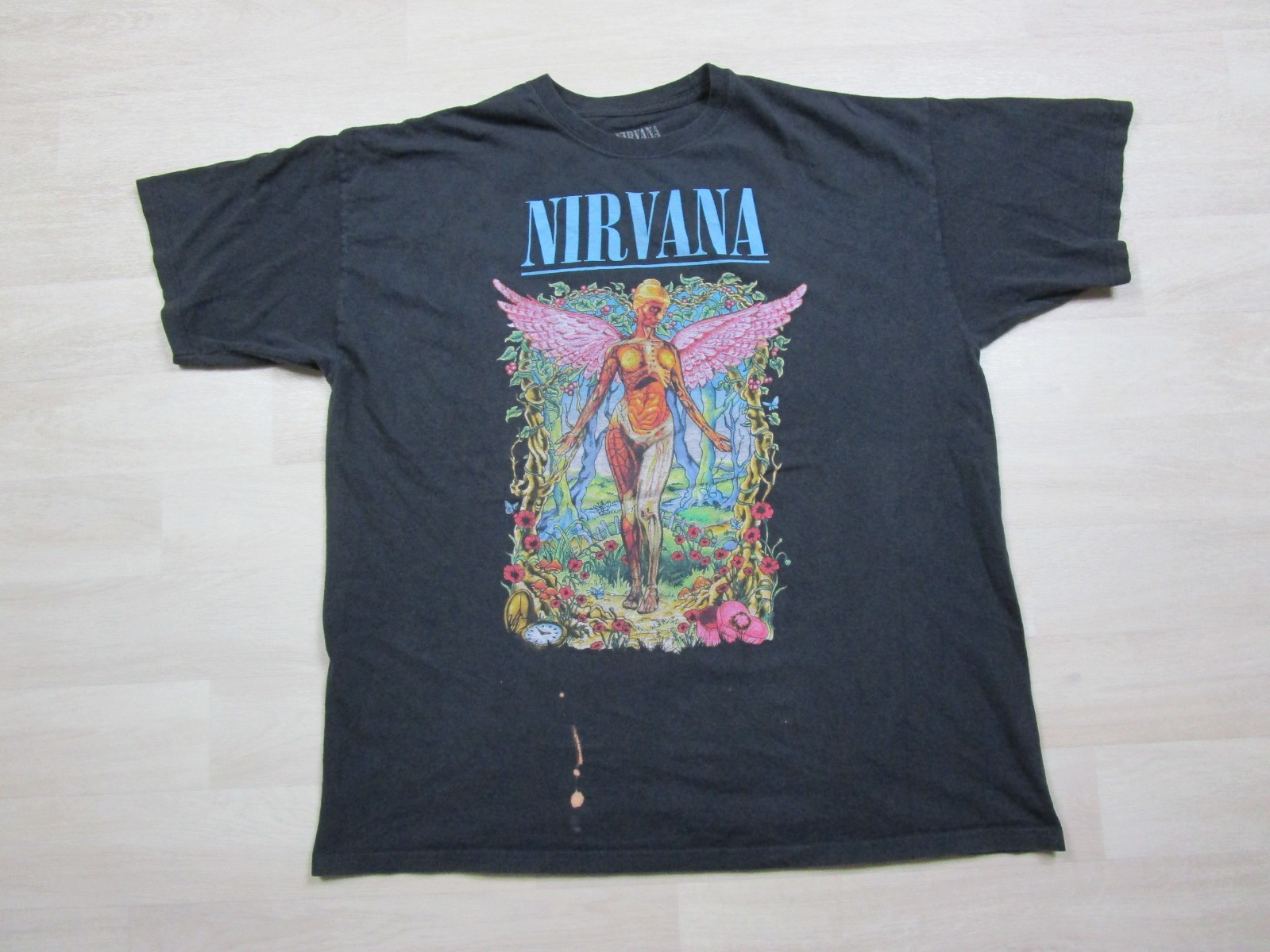Nirvana Shirt Mens (2XL) Black In Utero Angel Daniel Mercer Art Graphic 90s Rock