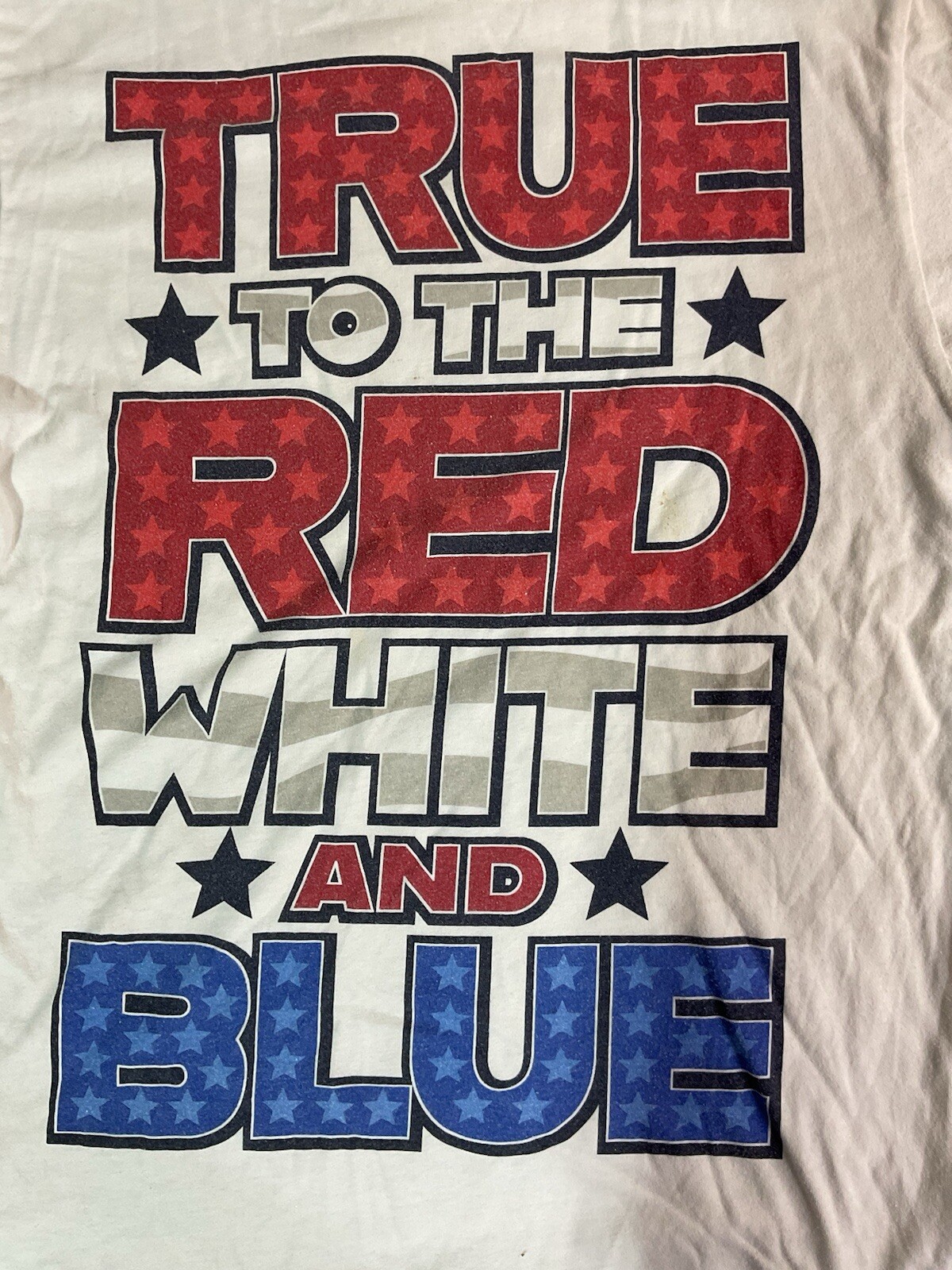 True To The Red Whites And Blue Shirt Patriotic Star And Stripes ✅ Tshirt Size M gallery