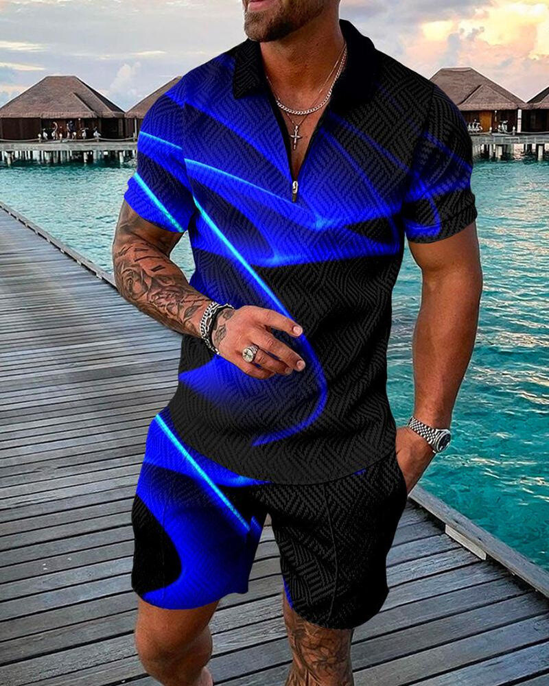 2025 Summer Mens Sweatsuit Short Sleeve T Shirts & Shorts Set 2 Piece Set Outfit gallery
