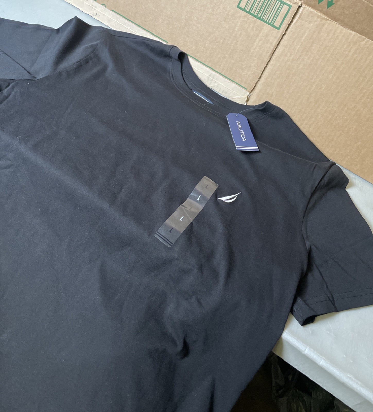 Nautica V36701 True Black T Shirt 100% Cotton LARGE gallery