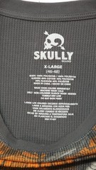 Skully Grim Reaper Thermal Long Sleeve TShirt Charcoal Orange Halloween XL 46-48