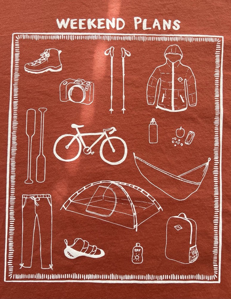 Coalatree Men’s Orange Weekend Plans Outdoor Adventure Cotton T-shirt Size L