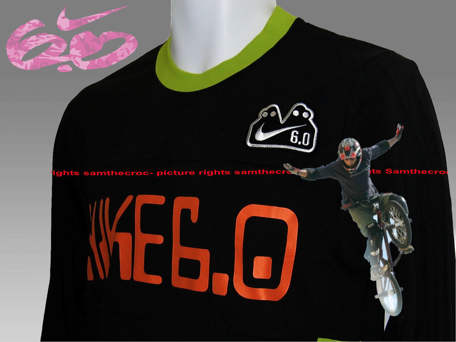 New NIKE 6.0 BMX Tailwhip Cotton Tee Shirt T Shirt Black Adults S gallery