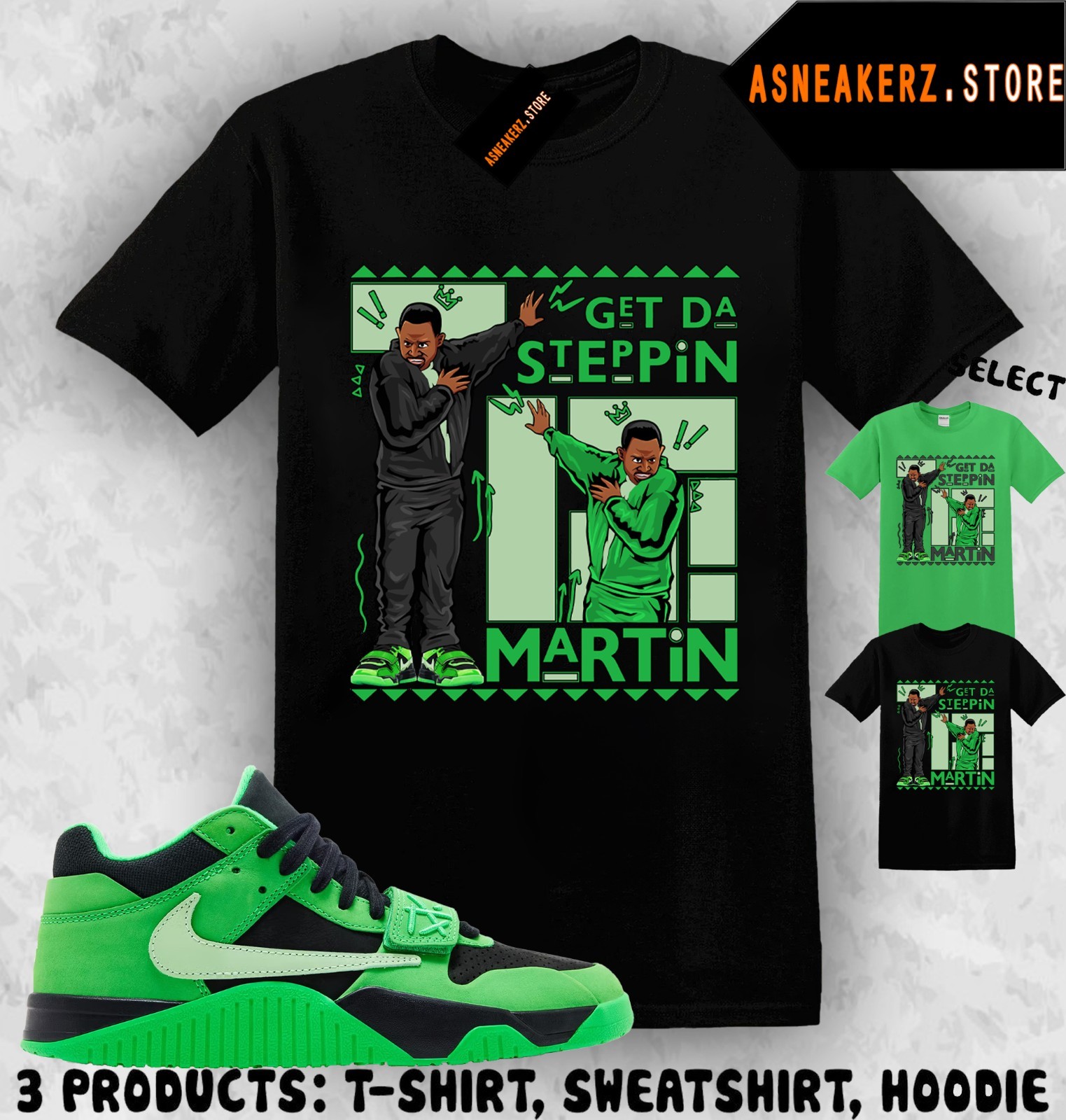 Shirt Match Jumpman Jack Green Spark Sneaker Matching Tee Get Tah Steppin Martin gallery
