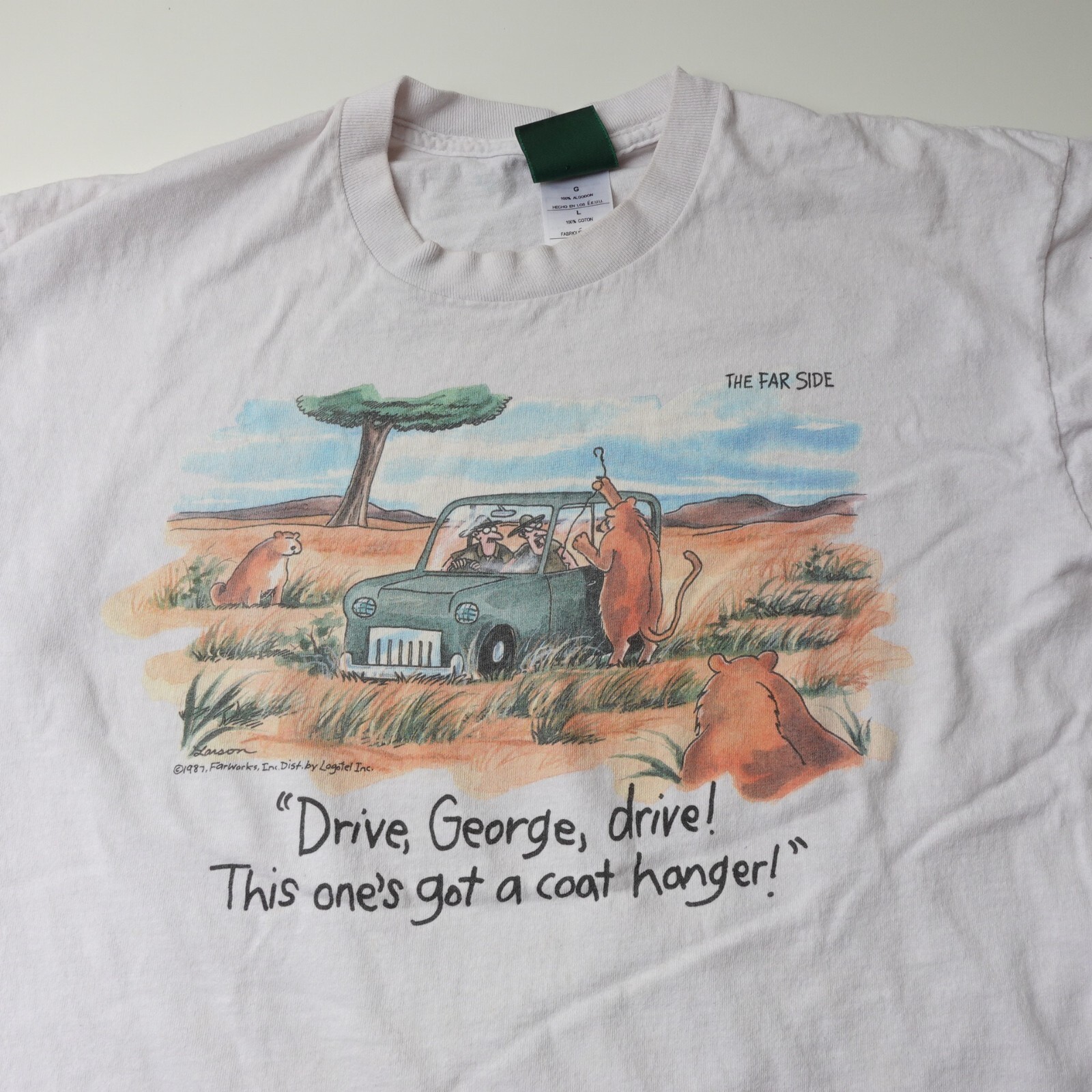 Vintage 80s The Far Side Shirt Lion Coat Hanger Men’s Large T Shirt Cartoon USA gallery