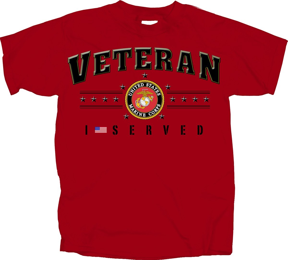 NEW MILITARY U.S. MARINES VETERANS I SERVED MEN'S RED TEE SHIRT gallery