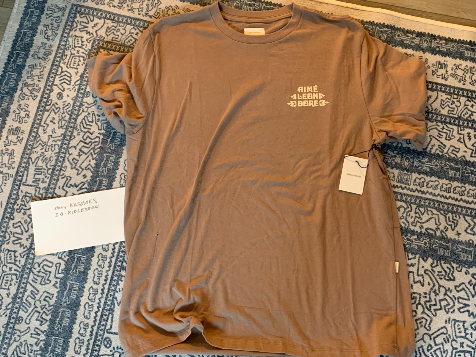 NEW Aimé Leon Dore Fleur Logo Tee 'Sinopia Fresco' Brown Tan XL $85 ALD Aime gallery