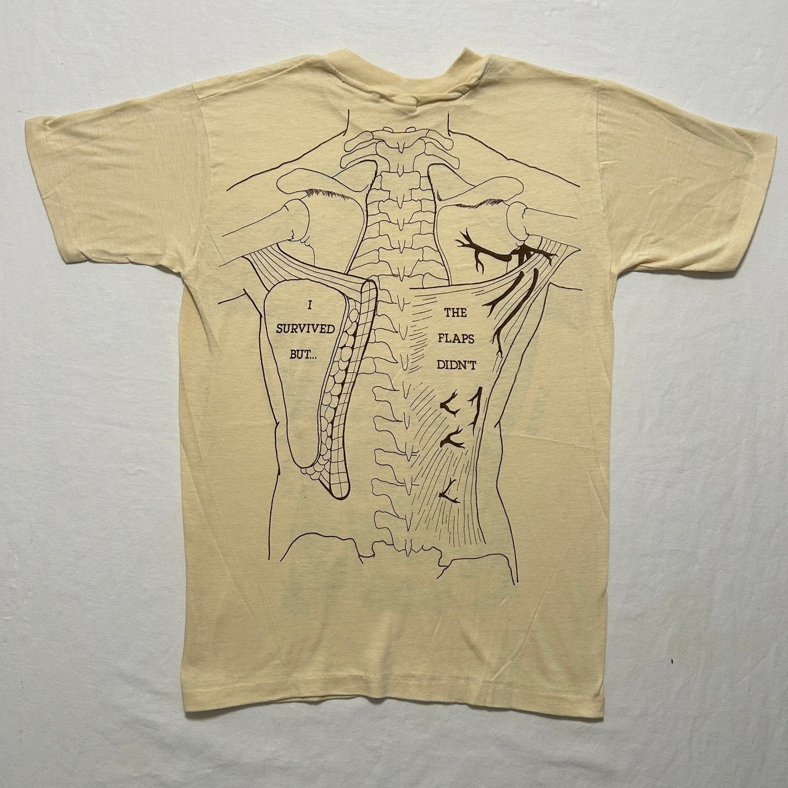 VTG 80s Anatomy Muscle Chart Medical Short Sleeve T-Shirt Men’s M Yellow gallery