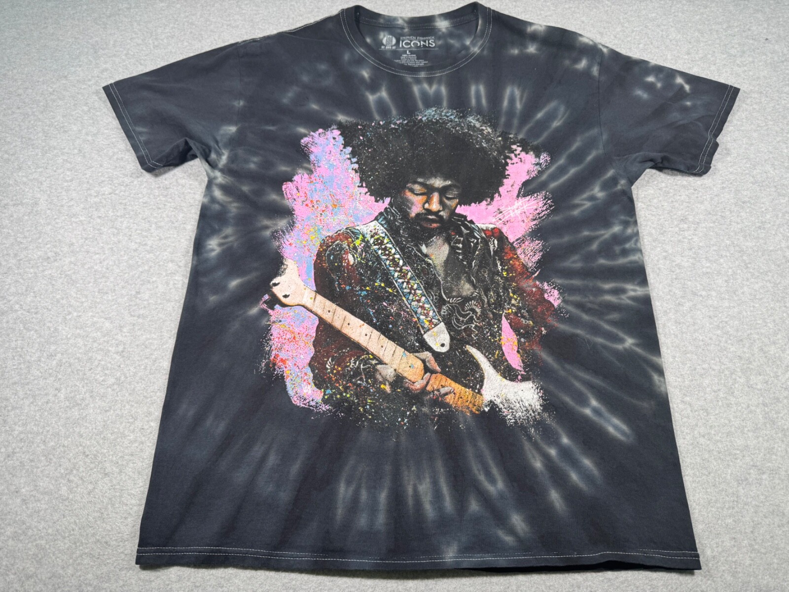 Jimi Hendrix Shirt Adult Large Black Guitarist Singer Songwriter Music Band Mens