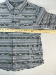Cinch Mens Aztec button down Gray Fleece Shirt Jacket Shacket Medium Stretch