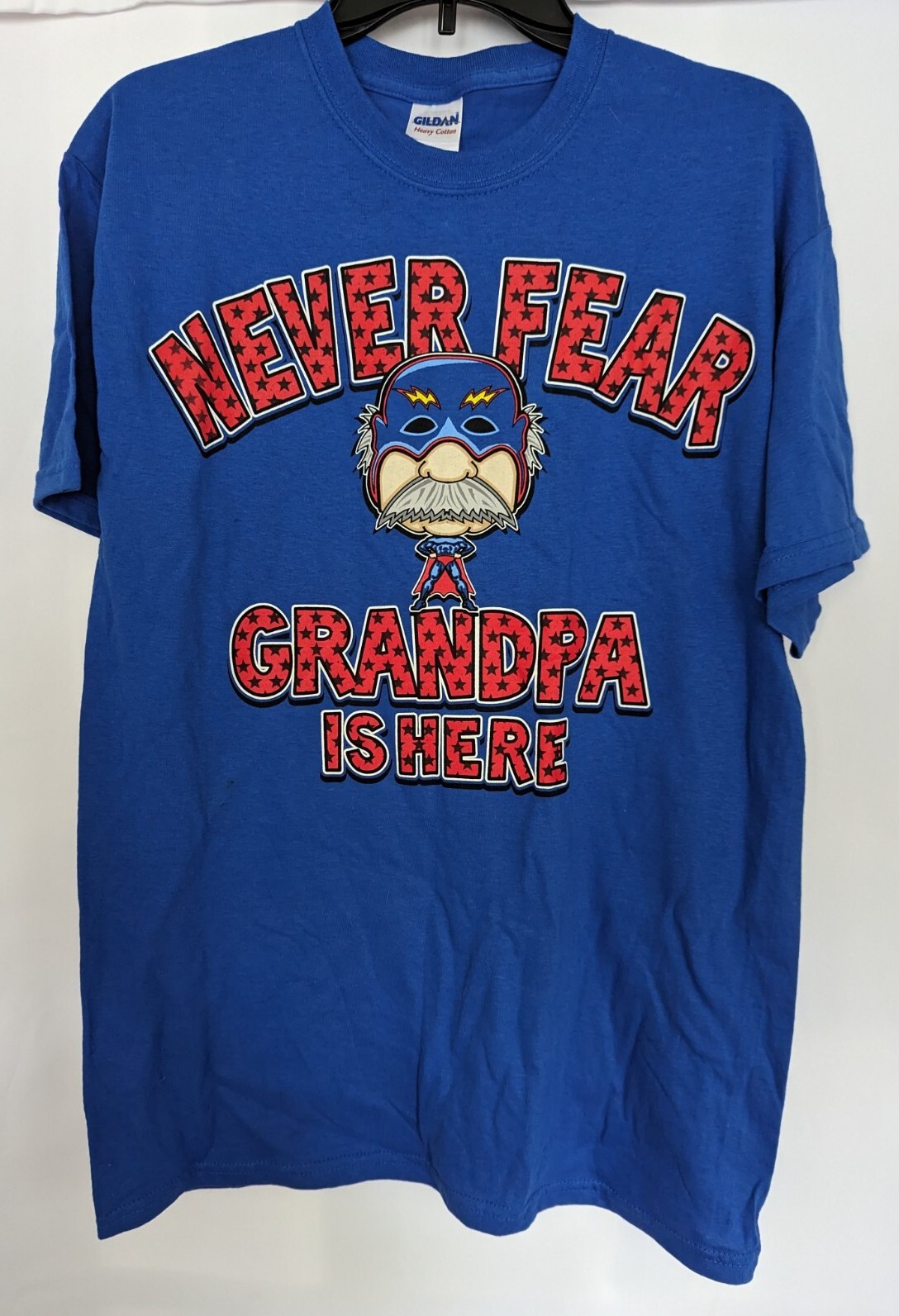 Never Fear Grandpa Is Here T shirt Gift Size Medium Cotton NWT Fathers Day
