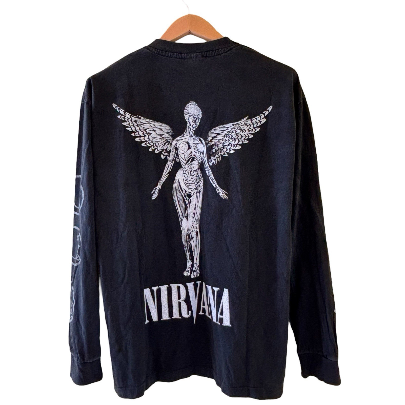 Nirvana Kurt Cobain long sleeve angel utero modern vintage 90s style shirt Sz XL gallery