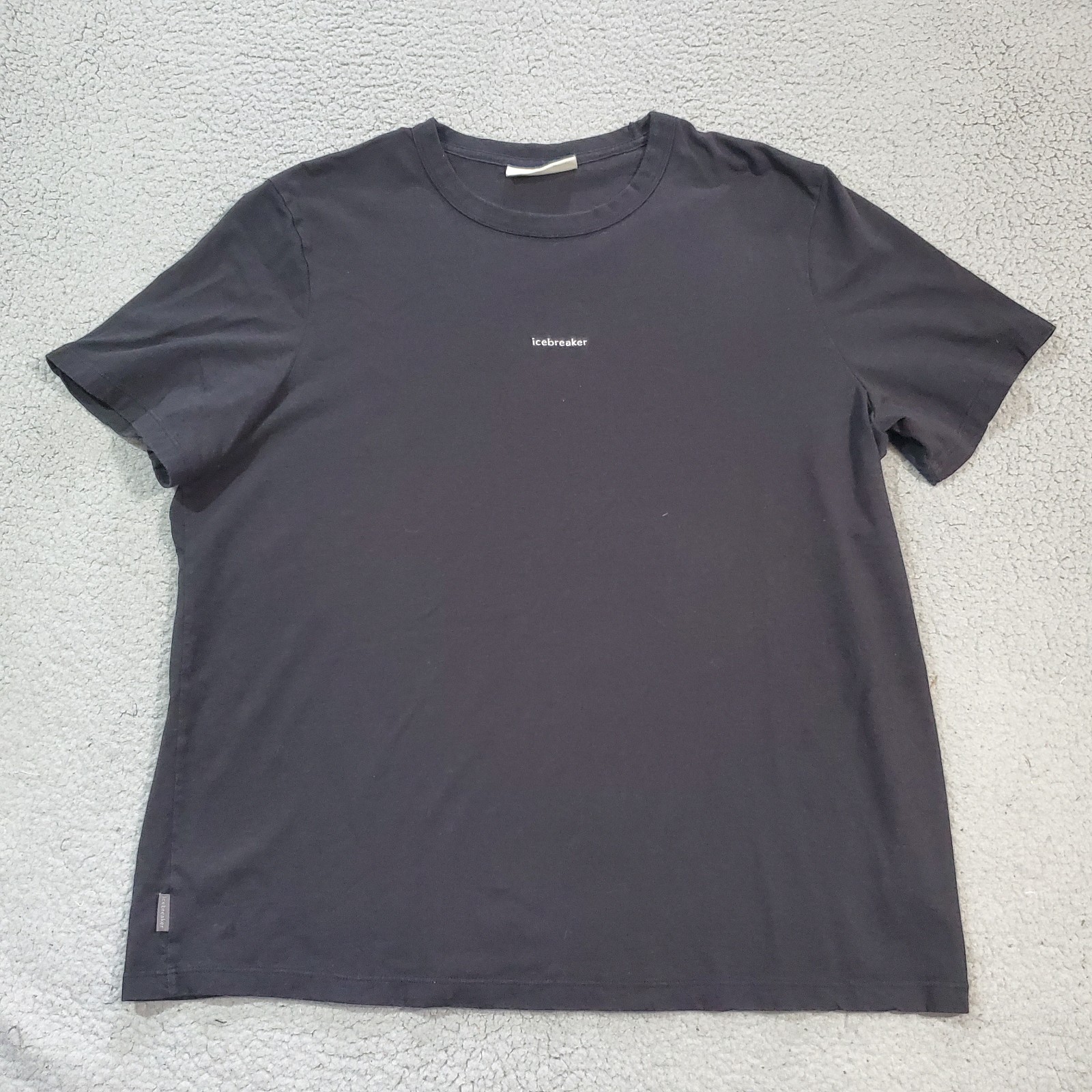 Icebreaker Central Shirt Mens Extra Large Black White Logo Short Sleeve Merino