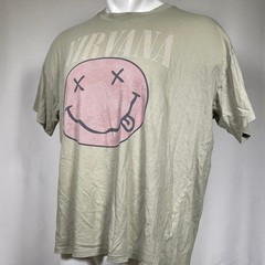 Nirvana Smiley Face Green American Eagle AE Band Tee T-Shirt Men’s MEDIUM