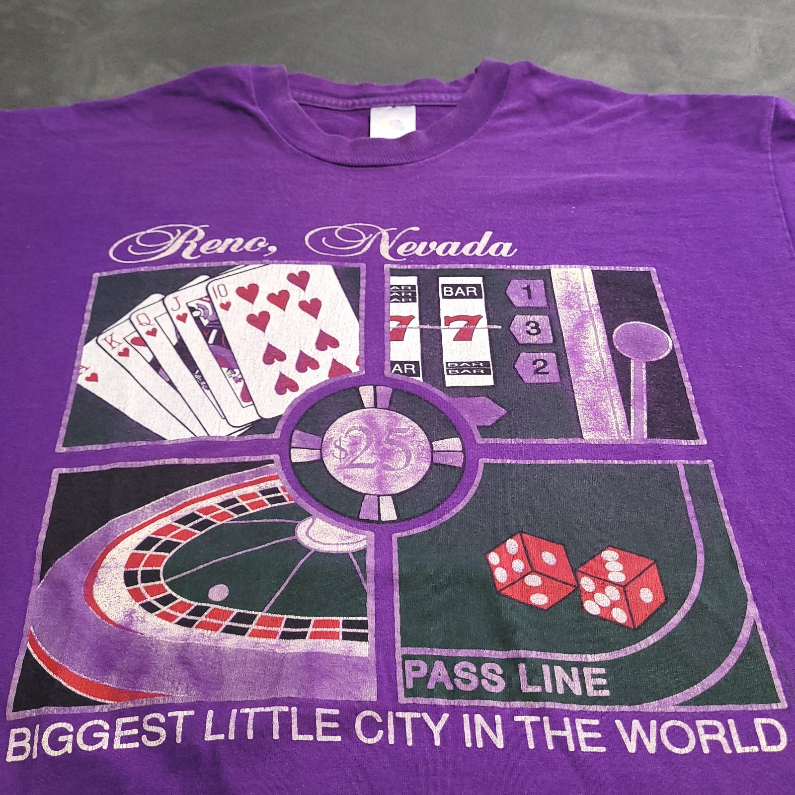 Vtg 90s Reno Nevada Biggest Little City Las Vegas XL Shirt Single Stitch gallery