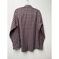 Bugatchi Plaid Button Front Long Sleeve Shirt Mens L Blue Brown