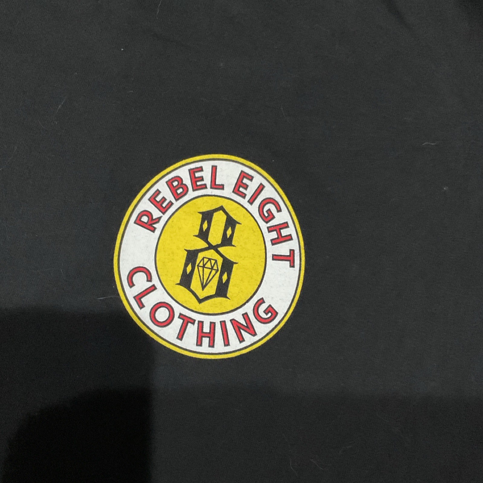 REBEL EIGHT Logo Graphic Men's Black T-Shirt XL Regular Short Sleeve Crew Neck gallery