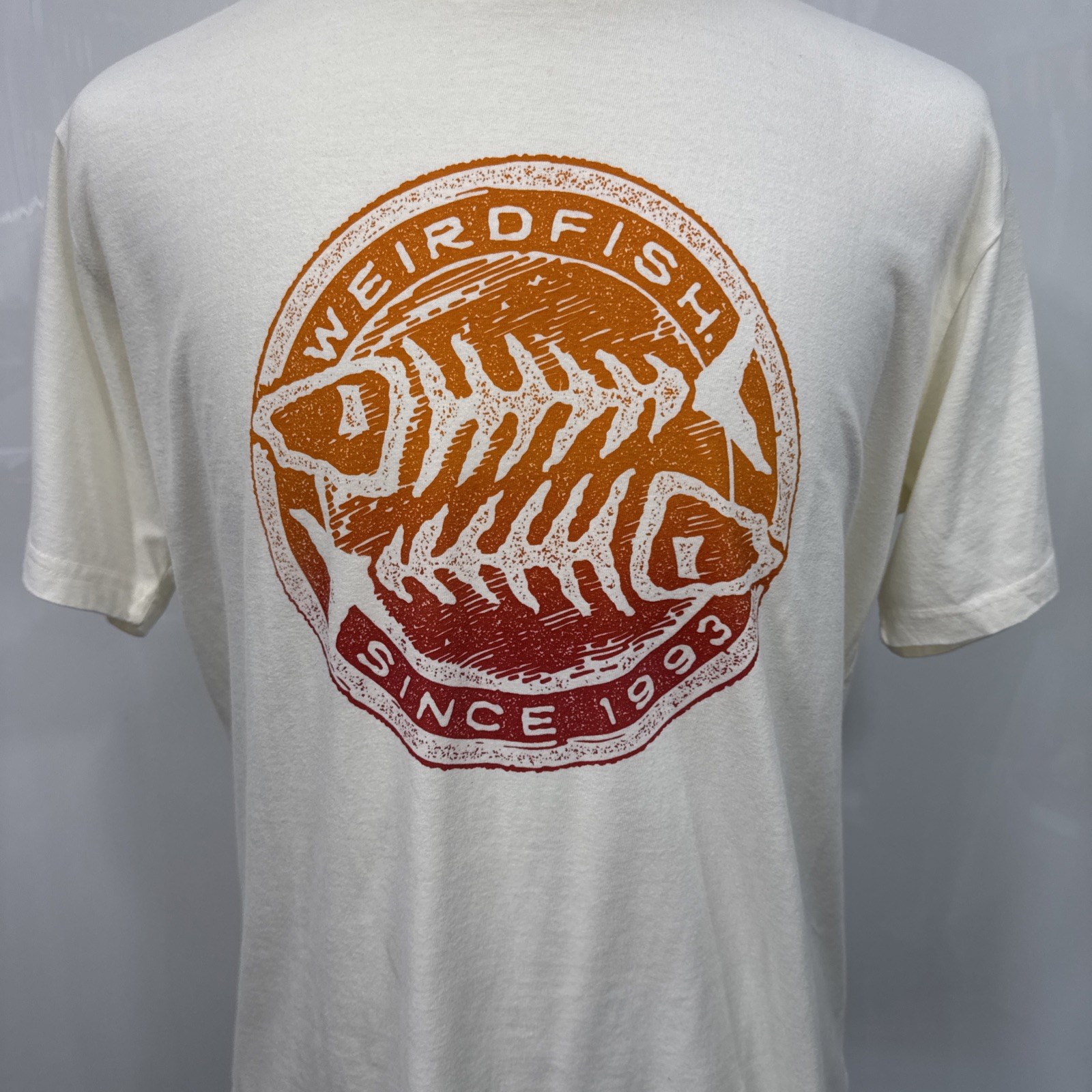 WEIRD FISH Pale Yellow Relaxed Fit Crew Neck Summer T Shirt Size XL gallery