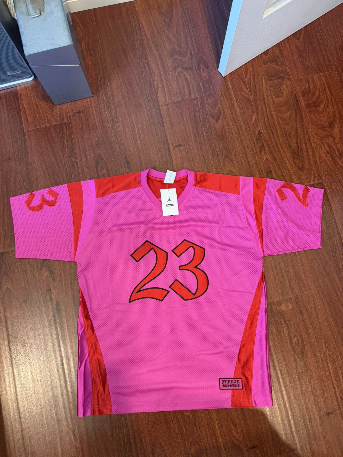 SUPREME JORDAN Warm Up Jersey Pink IR6462-601 Size L gallery