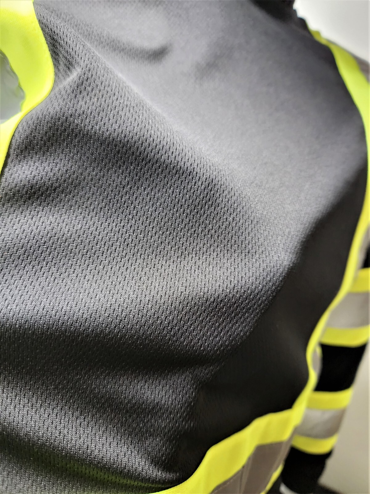 Black Long Sleeve Safety Shirt With Hoodie, Polyester Birdeye mesh Class 1 gallery