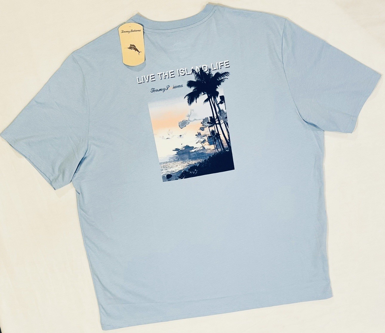 Tommy Bahama Men's LIVE THE ISLAND LIFE T-Shirt XXL 2XL Chambray Blue NWT Beach gallery