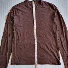 ATM Anthony Thomas Melillo Henley Men M Burgundy Striped Long Sleeve Pima Cotton