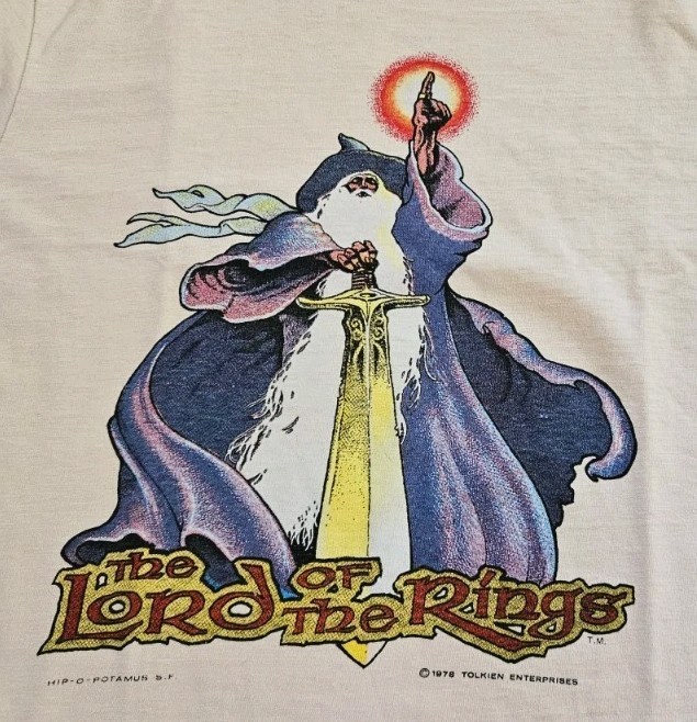 Rare Vintage 70s Tolkien Lord Of The Rings Gandalf 1978 T Shirt Small